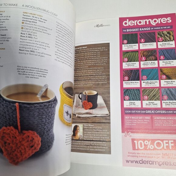 Mollie Makes UK Magazine Issue 7 2011 Mug Cosies DIY Crafts With Buttons Kit - Picture 9 of 11
